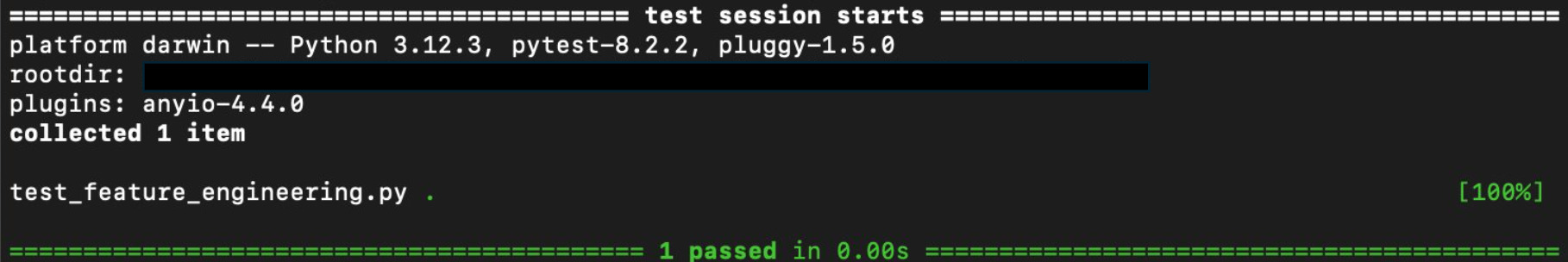 Pytest result - Test passed Image by author