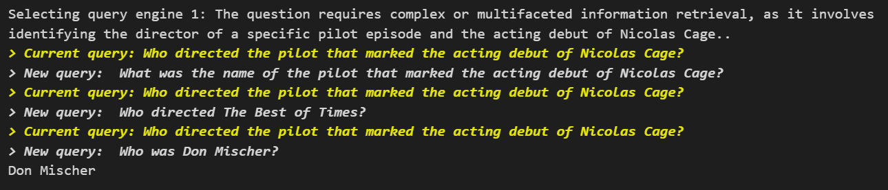 RouterQueryEngine output choosing multi_step_tool. Image by author.