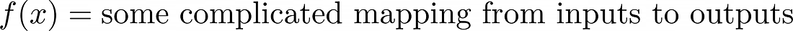 f(x) = some complicated mapping from inputs to outputs